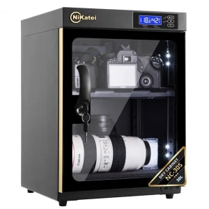 Tủ Chống Ẩm Cao Cấp Nikatei Nc-30s Viền Nhôm Mạ Bạc