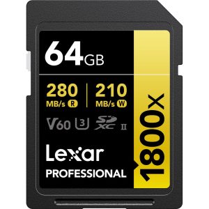 Thẻ nhớ Lexar Professional 1800x SDXC UHS-II U3 V60 64GB | Chính Hãng