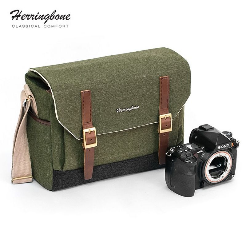 Herringbone Postman Medium Olive | Chính Hãng