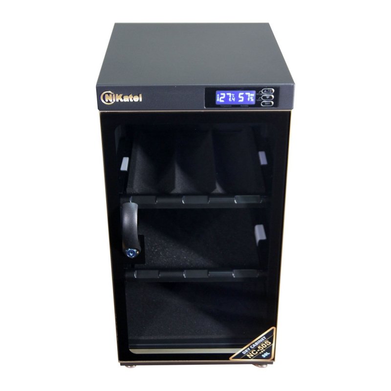 Tủ Chống Ẩm Cao Cấp Nikatei NC-50S Viền Nhôm Mạ Vàng