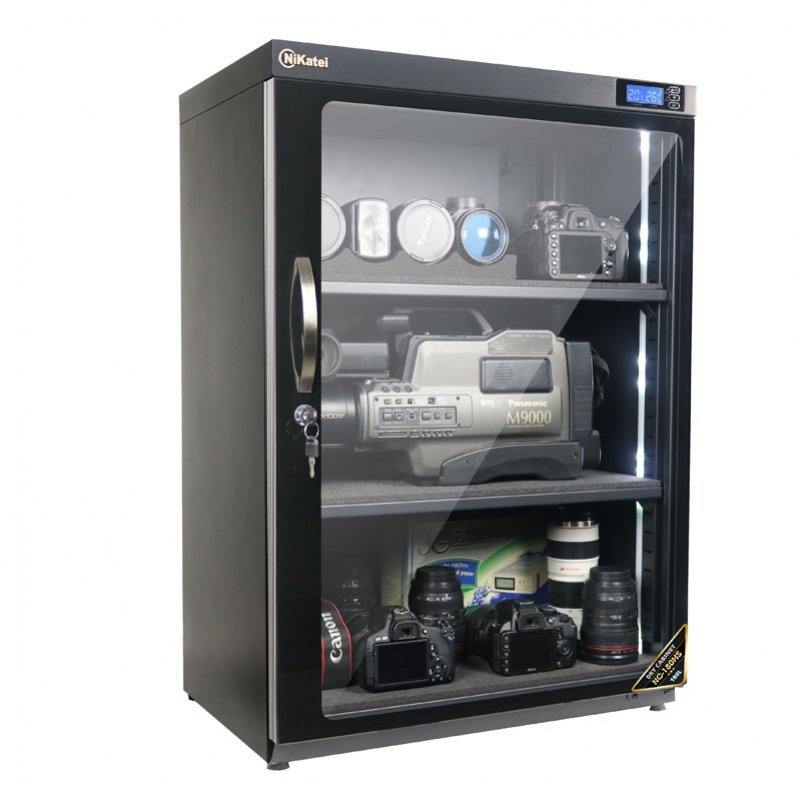 Tủ Chống Ẩm Chuyên Dụng Nikatei Nc-180hs, Viền Nhôm Mạ Bạc (180 Lít)