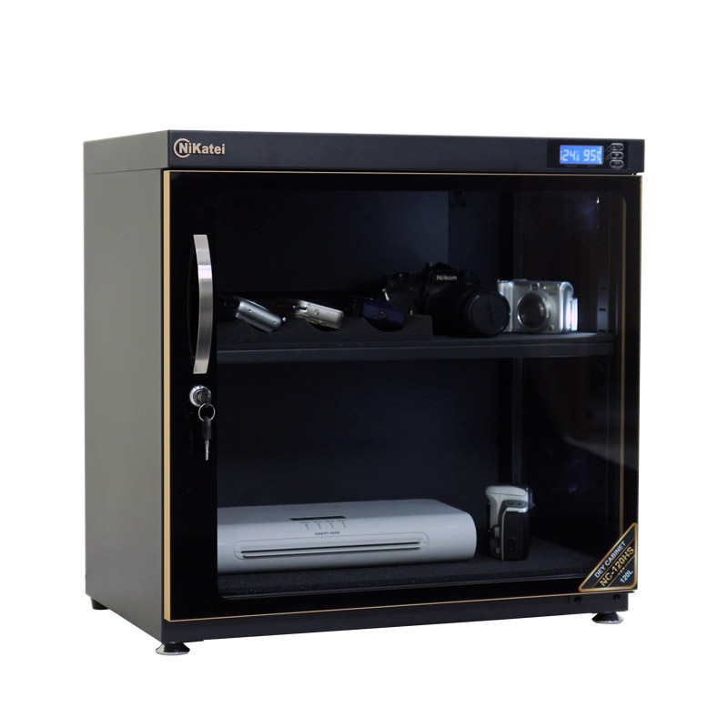 Tủ Chống Ẩm Chuyên Dụng Nikatei Nc-120hs, Viền Nhôm Mạ Vàng (120 Lít)