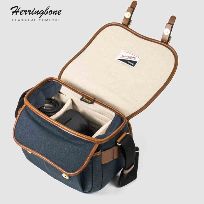 Herringbone Maniere Medium Navy | Chính Hãng - Ảnh 2