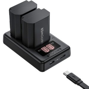 Bộ 2 pin 1 sạc đôi Sony NP-FZ100 dung lượng 2000mAh Ravpower | Chính hãng