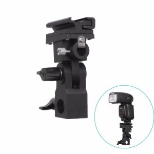 B Type Flash Light Stand Bracket (Black) - Ảnh 3