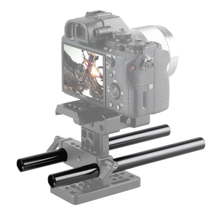 SmallRig 2pcs 15mm Black Aluminum Alloy Rod(M12-20cm) 8inch 1051 - Ảnh 2