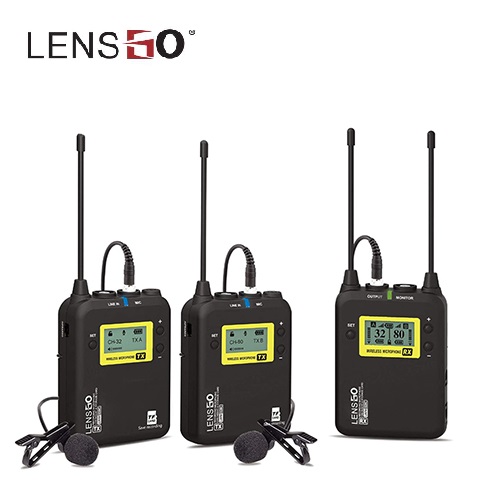 Micro Thu Âm Wireless LENSGO LWM-328C Double (TX+TX+RX) - Chính Hãng