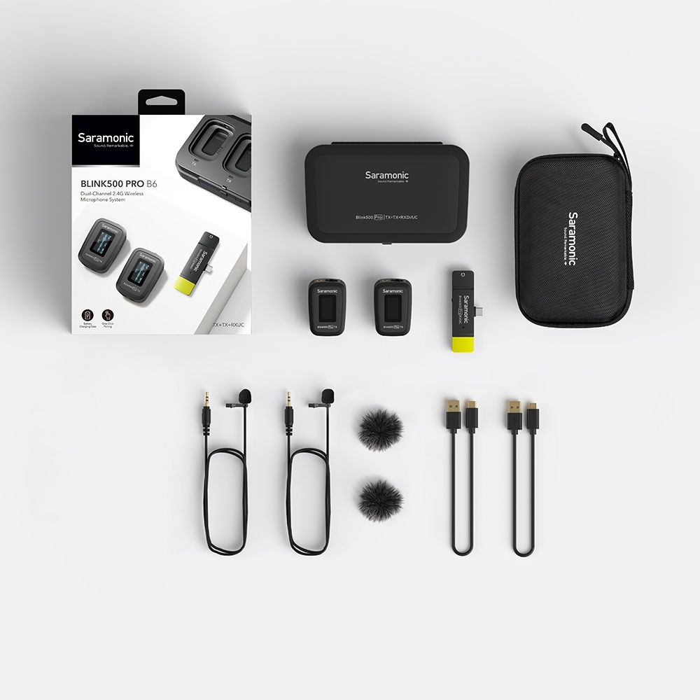 Micro Thu Âm Không Dây Saramonic Blink 500 Pro B6 USB Type C (TX + TX + RX) 2 Phát + 1 Thu - Chính hãng - Ảnh 2