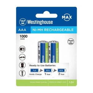 Pin sạc Westinghouse AAA 1000mAh (1 vỉ 2 cục)