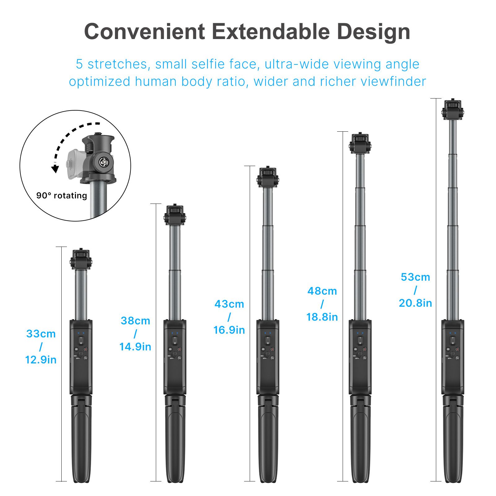 Ulanzi MT-40 Gậy chụp hình 3 In 1 đa năng Selfie Stick/Tripod/Grip tích hợp Remote Wireless - Ảnh 3