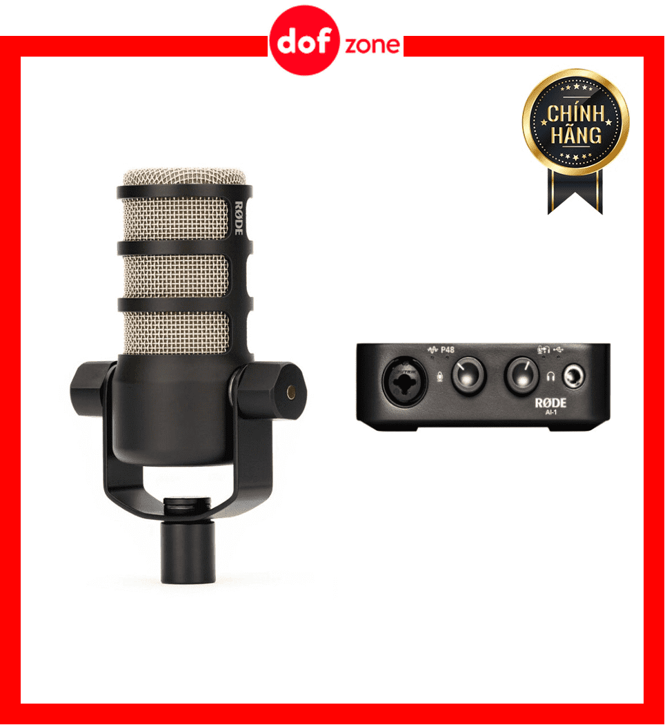 Combo Micro thu âm Rode Podmic kèm bộ Soundcard cổng USB RODE AI-1
