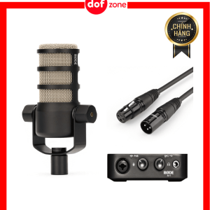 Combo Micro thu âm Rode Podmic kèm bộ Soundcard cổng USB RODE AI-1 + Cáp XLR Ugreen