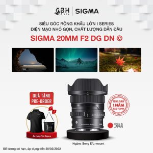 Sigma 20mm f/2 DG DN (C) (For Sony E) | Chính Hãng
