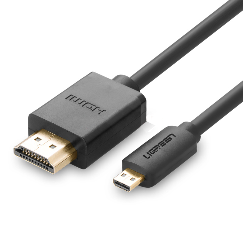 Ugreen 30102 1.5M màu Đen Cáp chuyển đổi Micro HDMI sang HDMI thuần đồng HD127 20030102