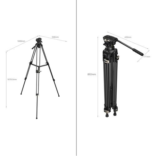 SmallRig Heavy Duty Fluid Head Tripod AD-01 3751 - Ảnh 9