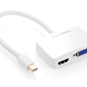 Ugreen 10427 Màu Trắng Bộ chuyển đổi Mini DP sang HDMI + VGA hỗ trợ phân giải 1080P MD108 20010427