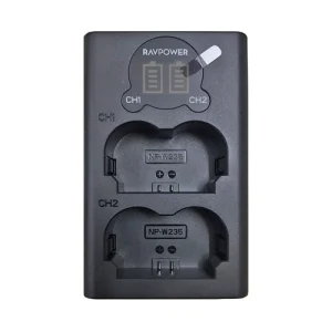 Bộ 2 pin 1 sạc đôi máy ảnh Fujifilm NP-W235 dung lượng 2040mAh Ravpower - Ảnh 3