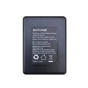 Bộ 2 pin 1 sạc đôi Gopro Hero 9/10/11/12 dung lượng 1730mah Ravpower - Ảnh 2