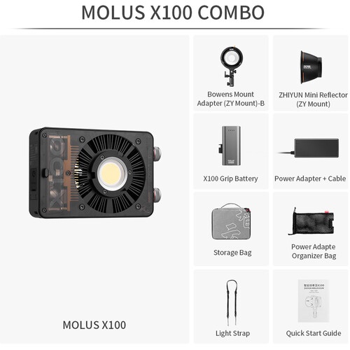 Đèn Led Zhiyun MOLUS X100 Bi-Color Combo - Ảnh 2