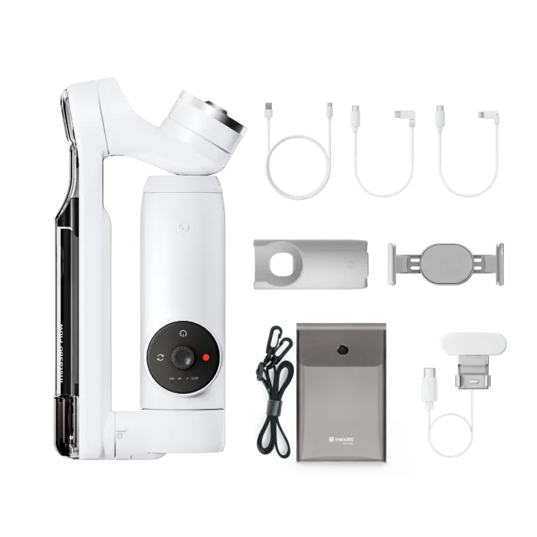 Tay cầm chống rung Insta360 Flow - Creator Kit cho điện thoại màu trắng