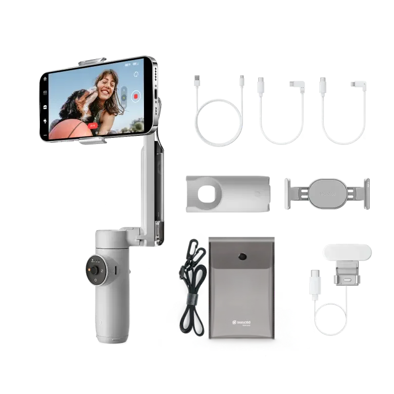 Tay cầm chống rung Insta360 Flow - Creator Kit cho điện thoại màu xám - Ảnh 2