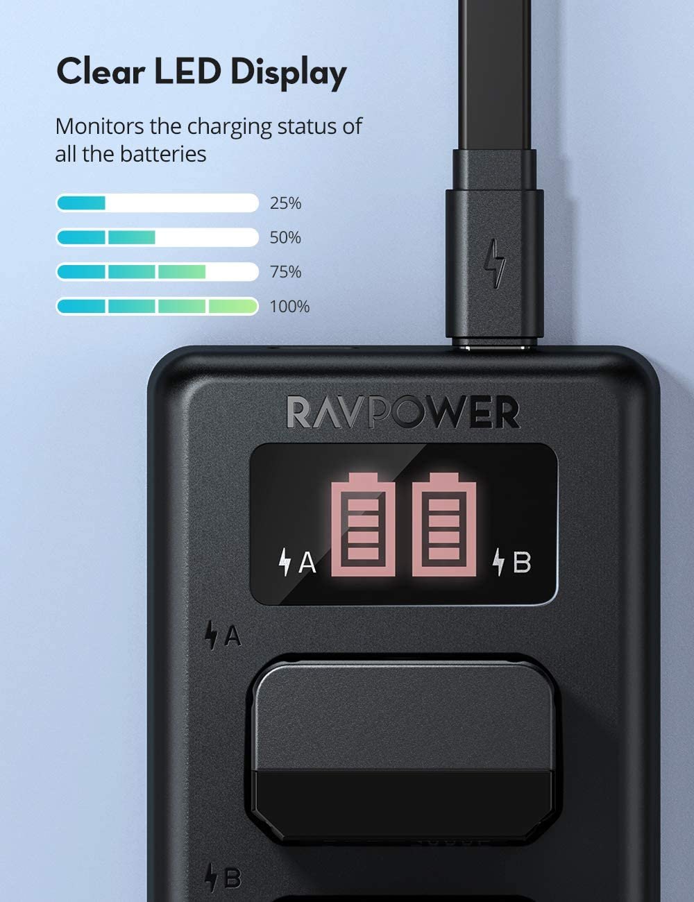 Đế sạc hiệu Ravpower cho pin máy ảnh Sony NP- FW50