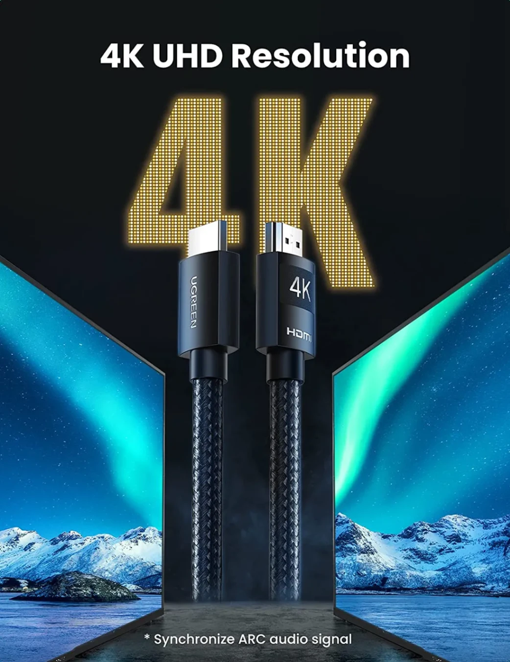 Ugreen 40104 10M 4K 30Hz màu đen Cáp hdmi hd119 20040104