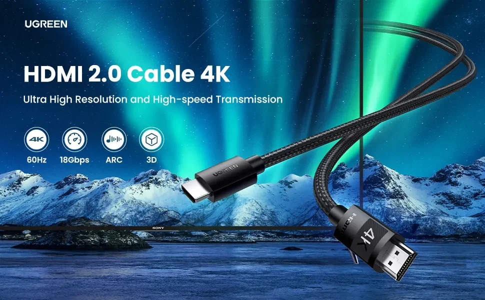 Ugreen 40104 10M 4K 30Hz màu đen Cáp hdmi hd119 20040104 - Ảnh 2