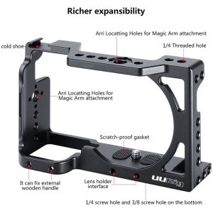 UURig R008 Full Camera Cage for Sony A6400 - 1367 - Ảnh 10