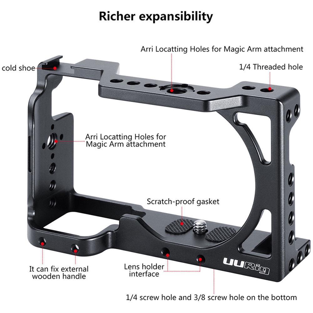 UURig R008 Full Camera Cage for Sony A6400 - 1367 - Ảnh 10