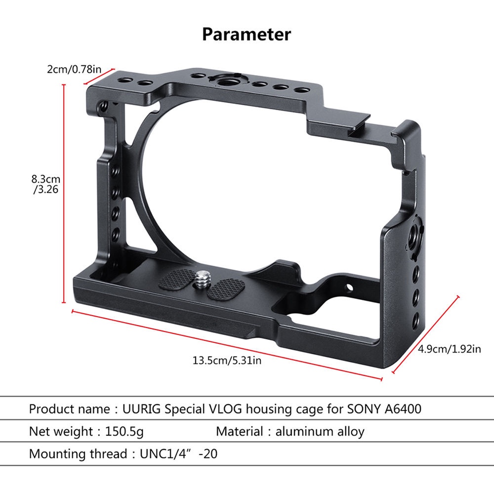 UURig R008 Full Camera Cage for Sony A6400 - 1367 - Ảnh 11