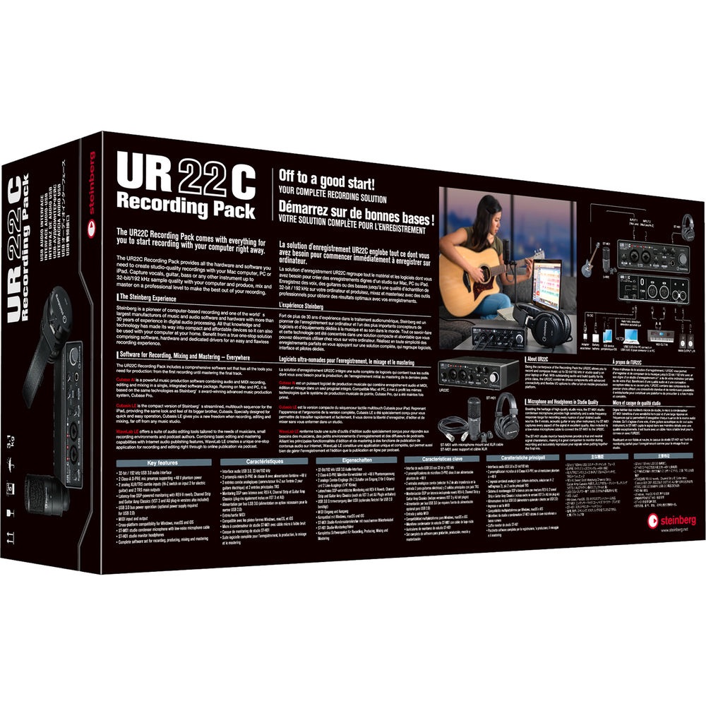 Thiết bị xử lý tín hiệu âm thanh Steinberg UR22C Recording Pack - Ảnh 5