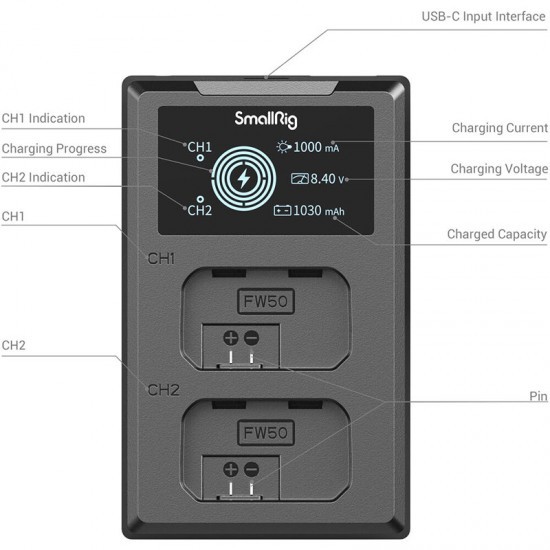 SmallRig NP-FW50 Camera Battery Charger 4081 - Ảnh 4