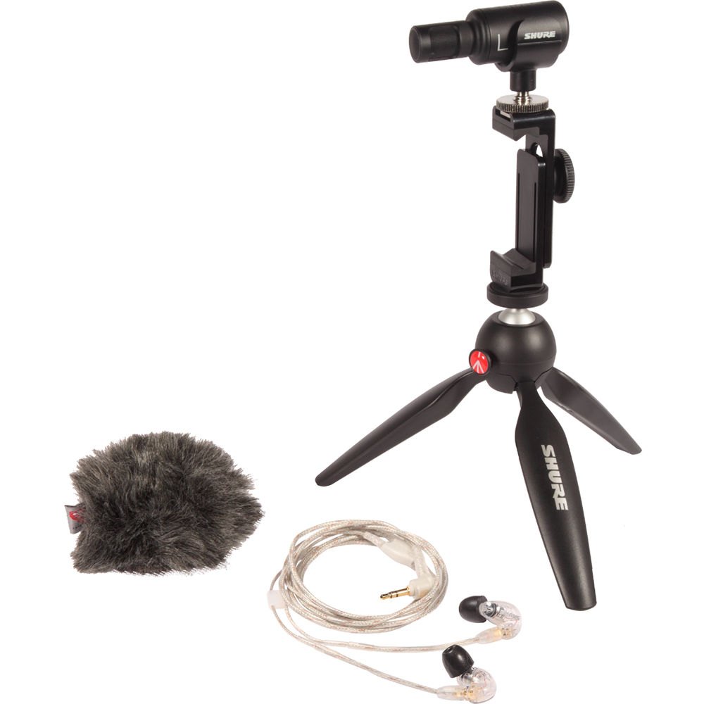 Bộ micro thu âm condenser stereo Shure MV88+ kèm tai nghe Shure SE215 và chân tripod - Chính hãng