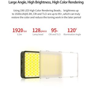 Đèn led Studio mini VIJIM VL196 RGB Light - Đèn chỉnh màu 2500 - 9000K - Chính hãng - Ảnh 8