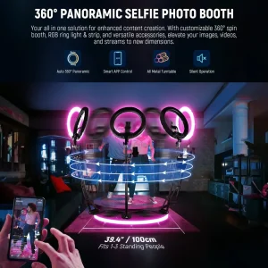 NEEWER 39.4"/100cm 360 Photo Booth with RGB LED Strip & Remote - Chính hãng - Ảnh 2