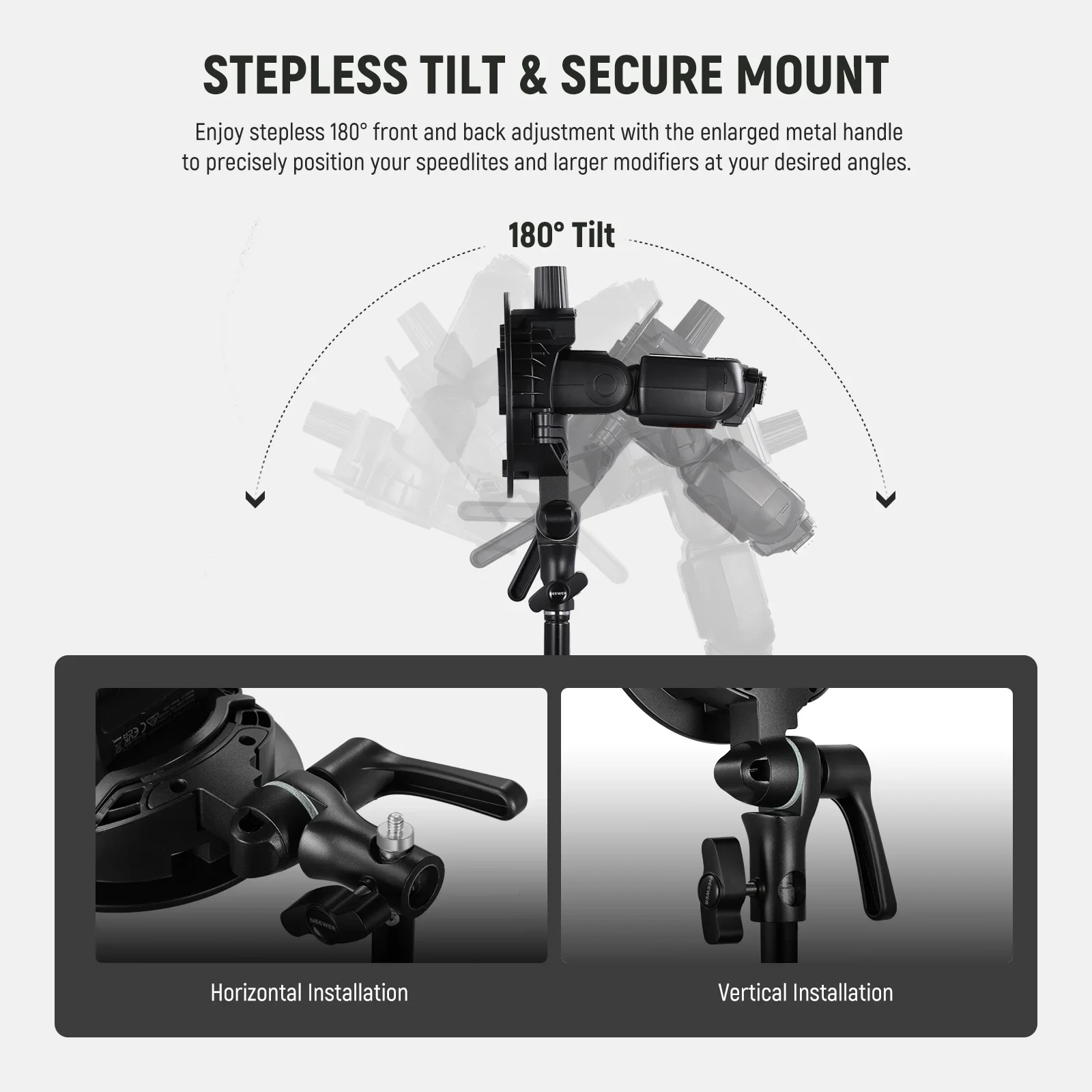 NEEWER CRB1 S Type Bracket Holder with Bowens Mount - Chính hãng - Ảnh 8