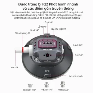 Falcam F22 Quick Release Suction Cup Mount (4.5 Inches) 2567 - Ảnh 2