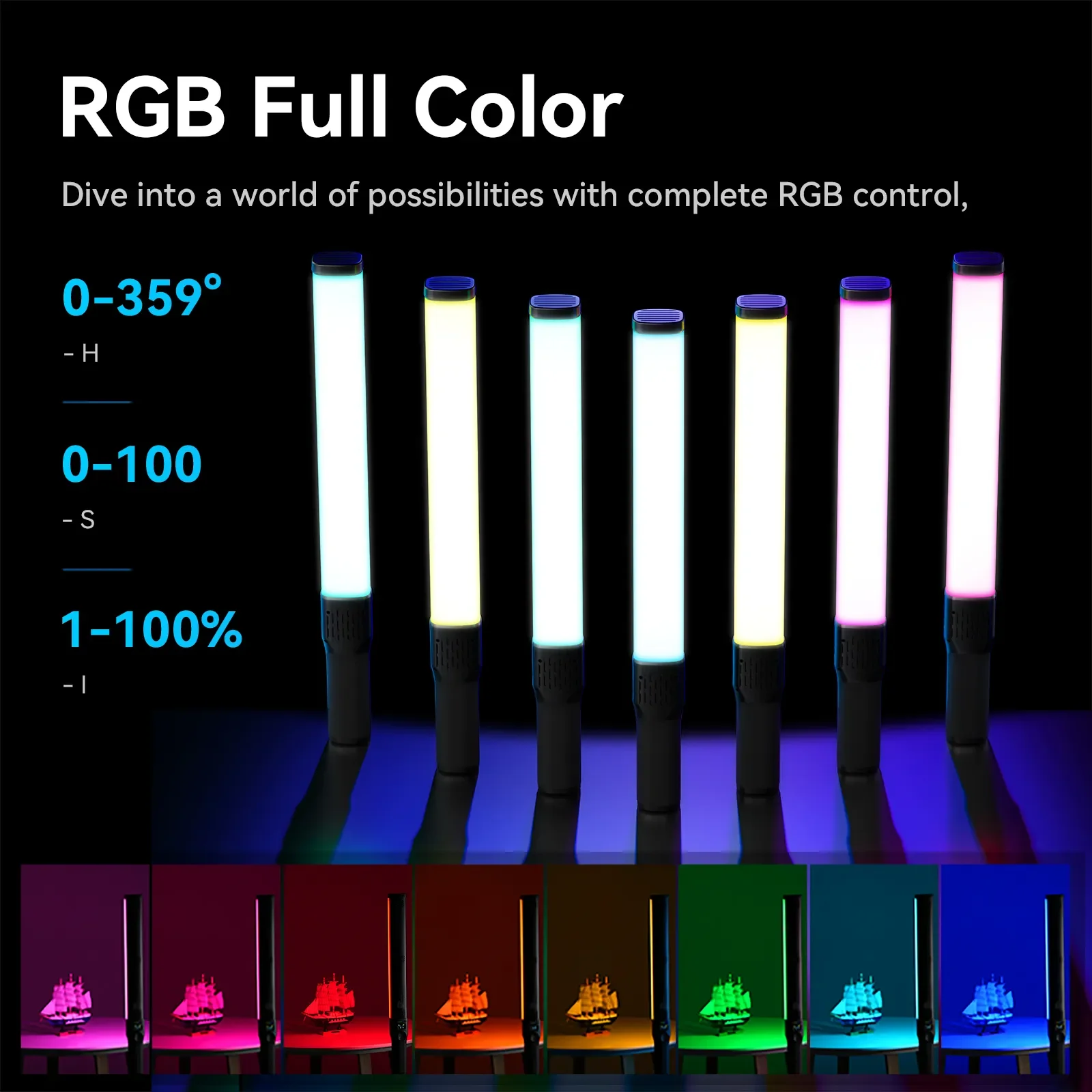 Tay Tube cầm tay Ulanzi VL360 RGB Stick Light - Ảnh 7