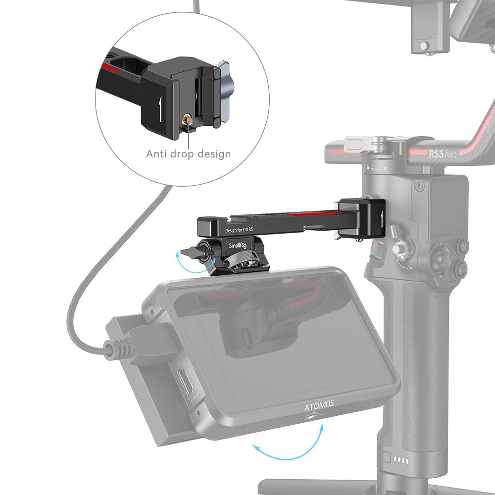SmallRig Monitor Mount with NATO Clamp for DJI RS 2 / RSC 2 / RS 3 / RS 3 Pro 3026B - Ảnh 6