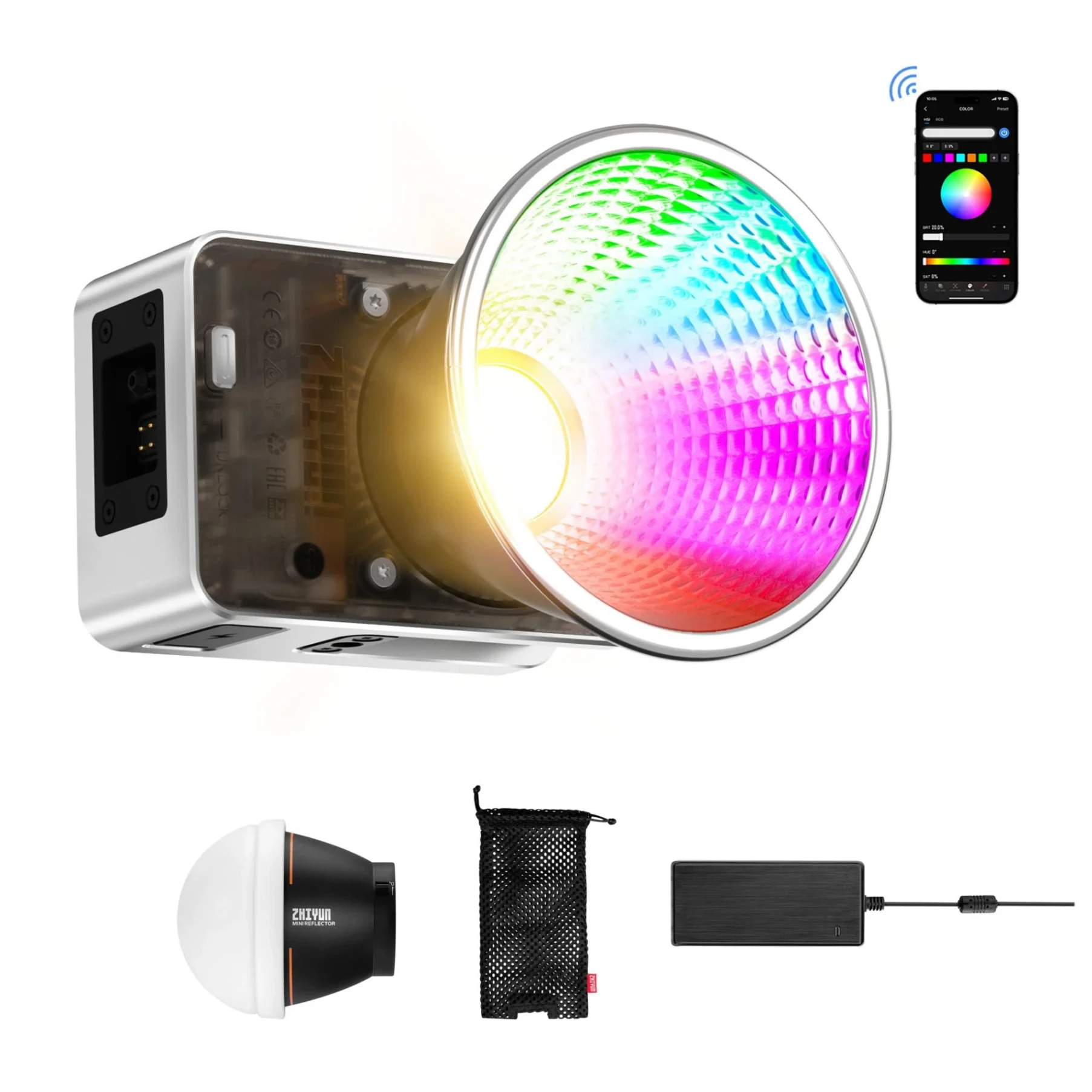 Zhiyun - Molus X60 RGB đèn cầm tay 60W nhỏ gọn