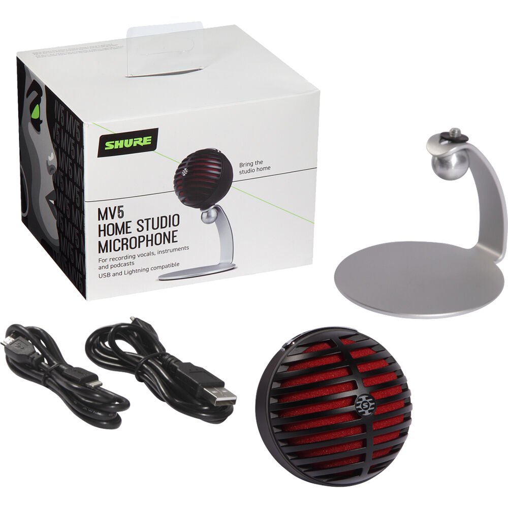 Micro thu âm condenser Shure MV5 cổng Lightning - Đen - Chính hãng - Ảnh 5
