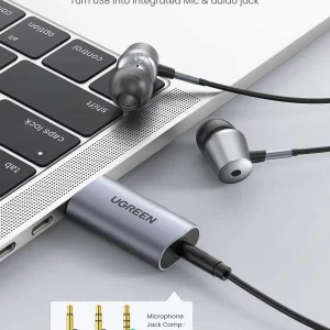 Card sound USB 2.0 to 3.5mm TRRS Mic & Loa Ugreen 80864 cao cấp (Vỏ nhôm) - Ảnh 5