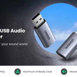 Card sound USB 2.0 to 3.5mm TRRS Mic & Loa Ugreen 80864 cao cấp (Vỏ nhôm) - Ảnh 3