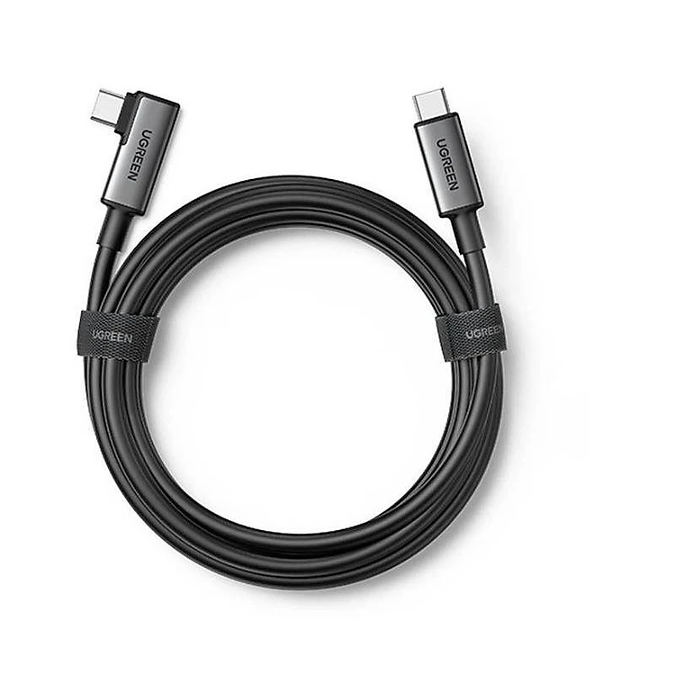 Ugreen 90629 5M 5Gbps màu đen - Cáp sạc truyền dữ liệu máy tính 2 đầu USB-C 1 đầu vuông góc 90 độ US551 20090629