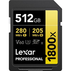 Thẻ nhớ Lexar Professional 1800x SDXC UHS-II U3 V60 512GB | Chính Hãng
