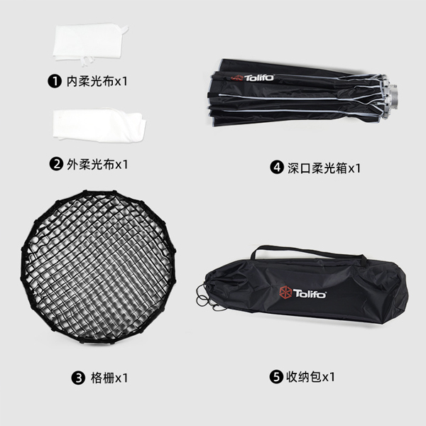 Softbox Parabolic Tolifo 90cm có tổ ong DSFB- 36 - Ảnh 2