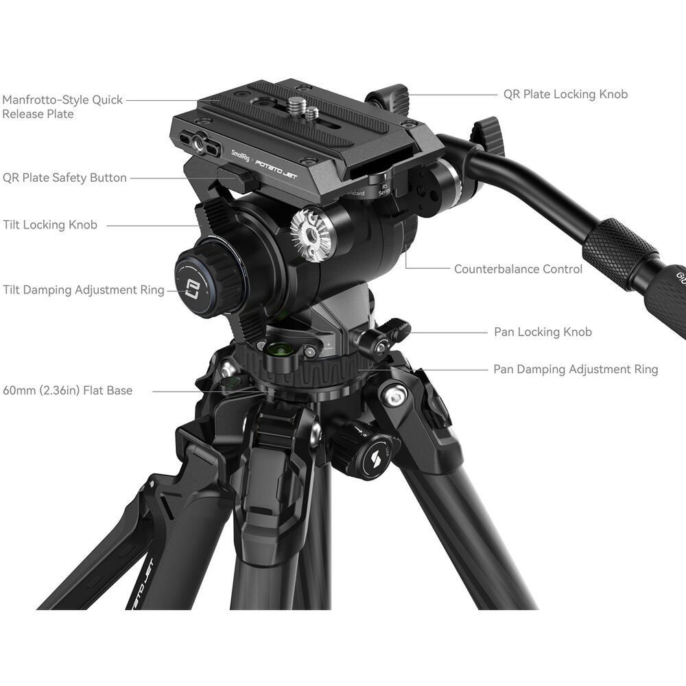 SmallRig x Potato Jet Tribex Hydraulic Carbon Fiber Tripod Kit 4259 | Chính Hãng - Ảnh 6
