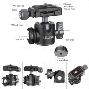 Đầu nối chuyển tiếp Ulanzi Ballhead U80L Arca Side Cold Shoe - Khả năng tải 10kg - Ảnh 3
