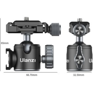Đầu nối chuyển tiếp Ulanzi Ballhead U80L Arca Side Cold Shoe - Khả năng tải 10kg - Ảnh 5